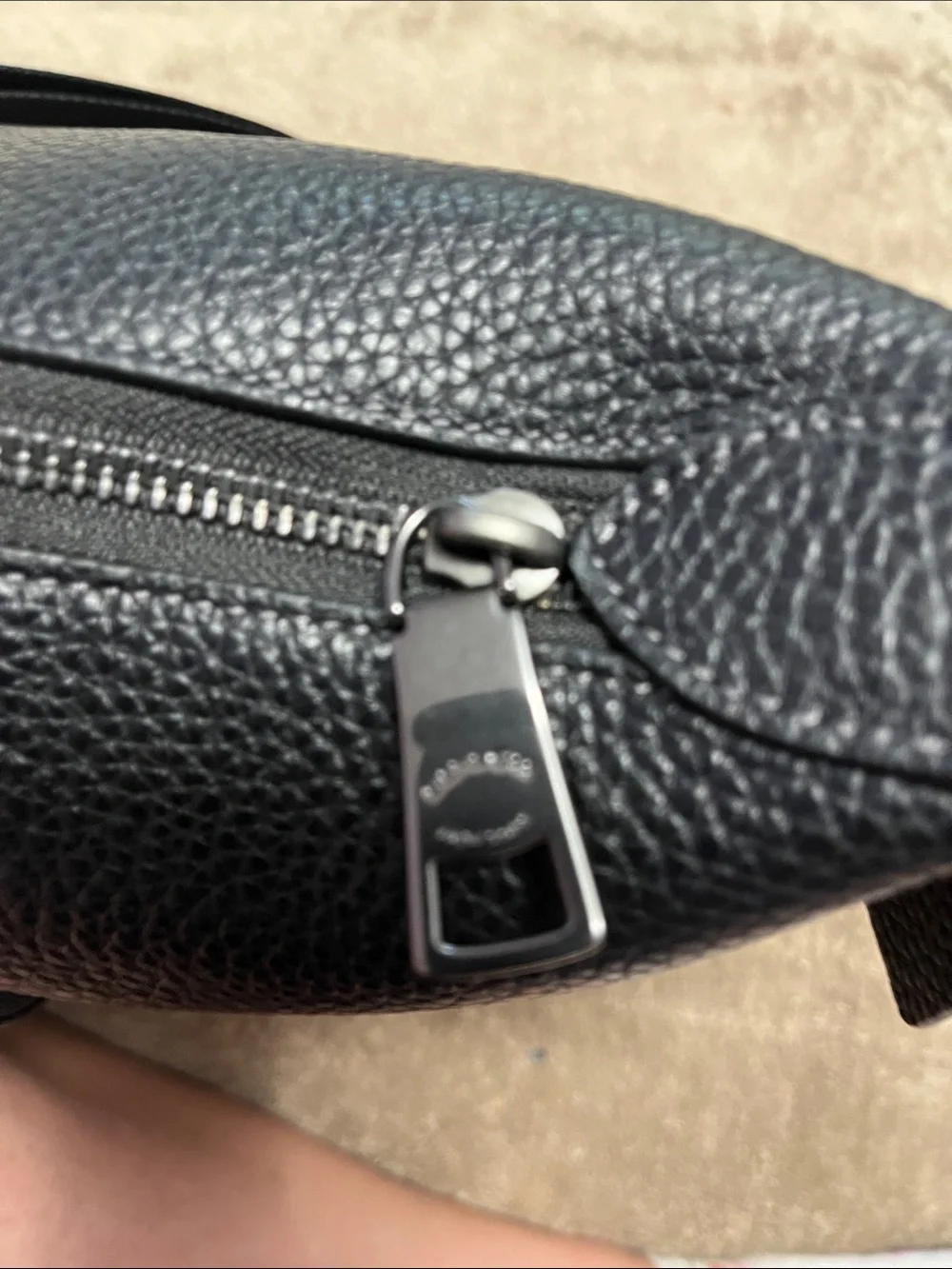 Coach Black Pebbled Leather Crossbody Belt Bag